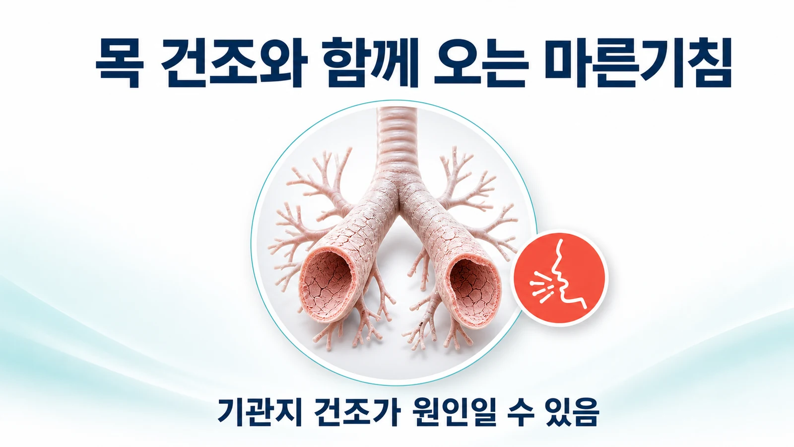 목 건조와 함께 오는 마른기침