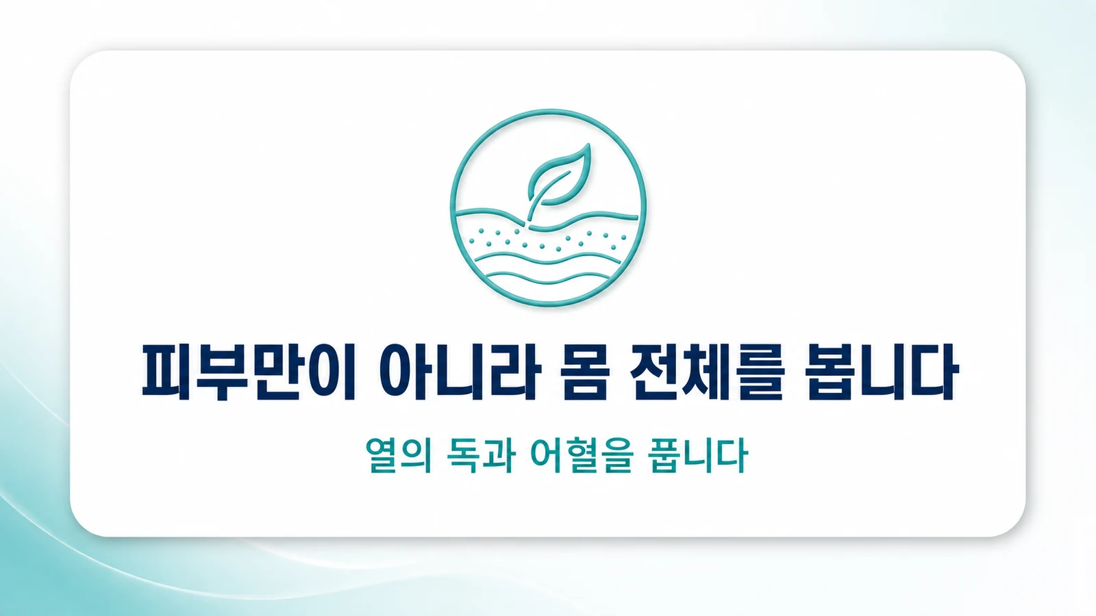 피부만이 아니라 몸 전체를 봅니다