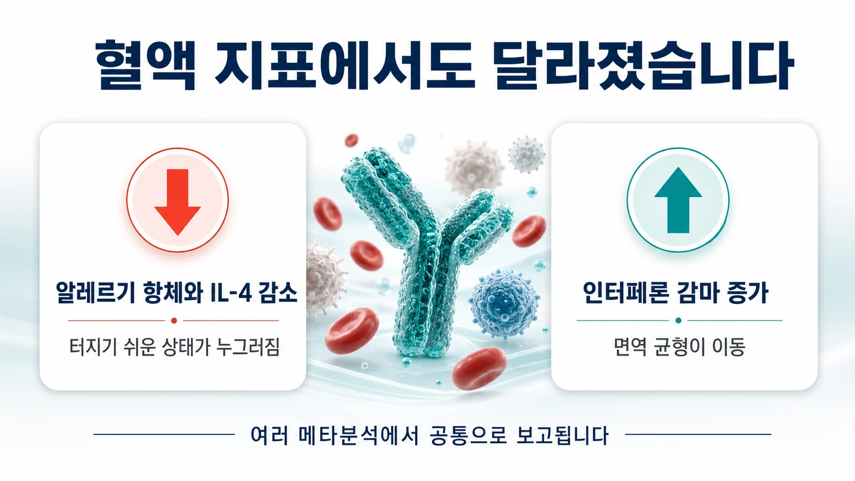 혈액 지표의 변화를 정리한 이미지