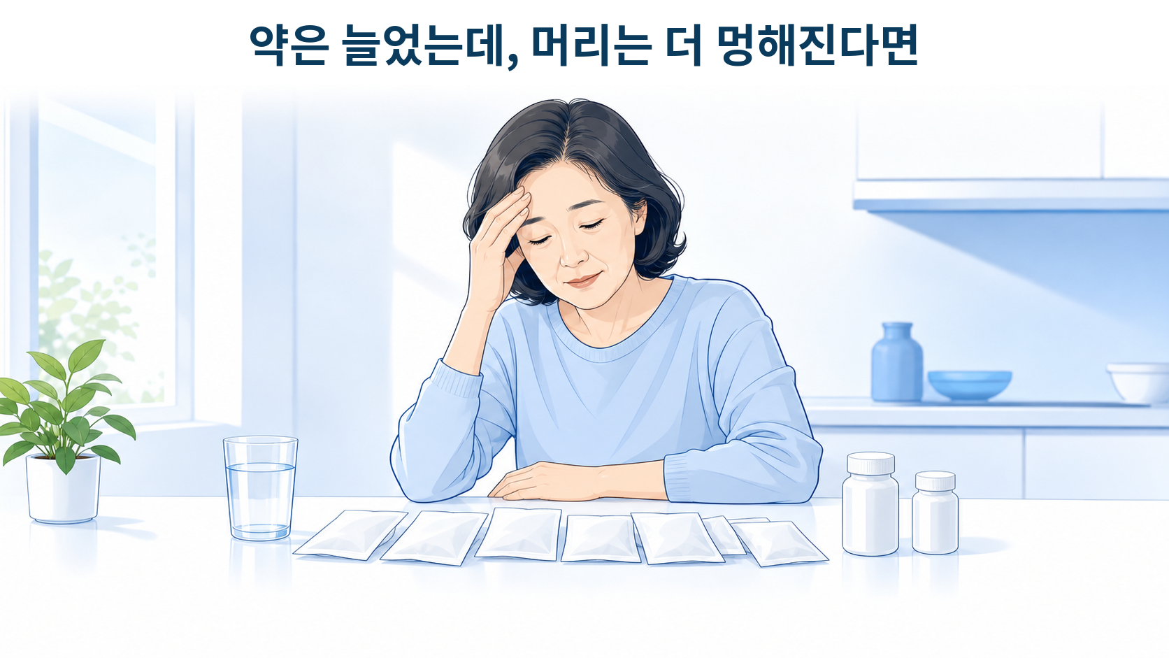 섬유근육통 약이 늘수록 머리가 멍해진다면 — 항콜린 부담과 브레인포그, 108명 약 점검 결과