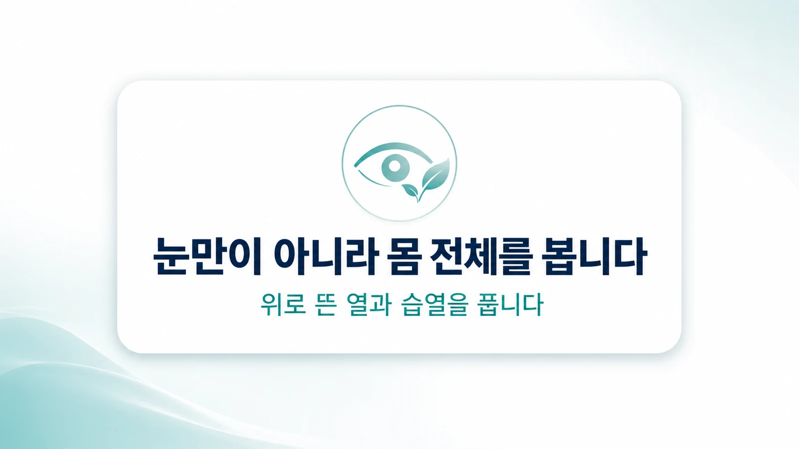 눈만이 아니라 몸 전체를 봅니다